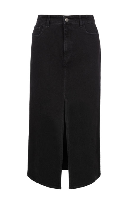 Duga teksas suknja sa šlicem i džepovima Tiffany Production