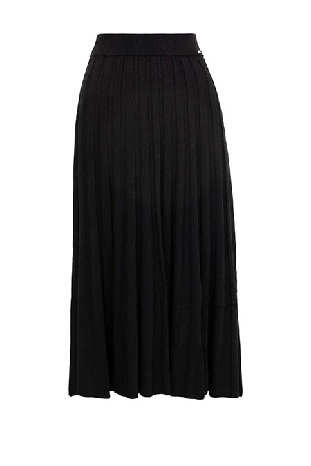 Plisirana midi suknja od svetlucavog materijala Tiffany Production