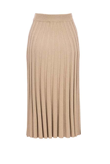 Plisirana midi suknja od svetlucavog materijala Tiffany Production