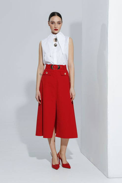 Suknja sa kaišem i zlatnim detaljima Tiffany Production