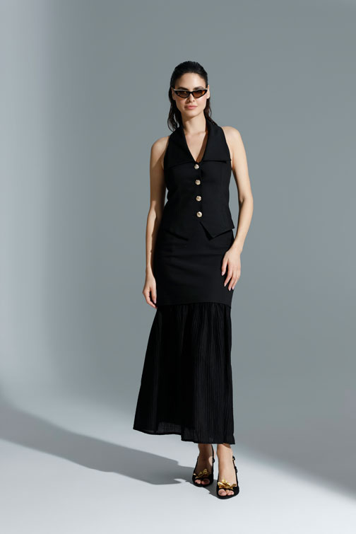 Suknja sa kombinacijom materijala Tiffany Production