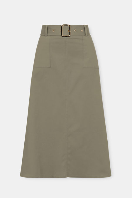 Pamučna midi suknja sa kaišem Tiffany Production