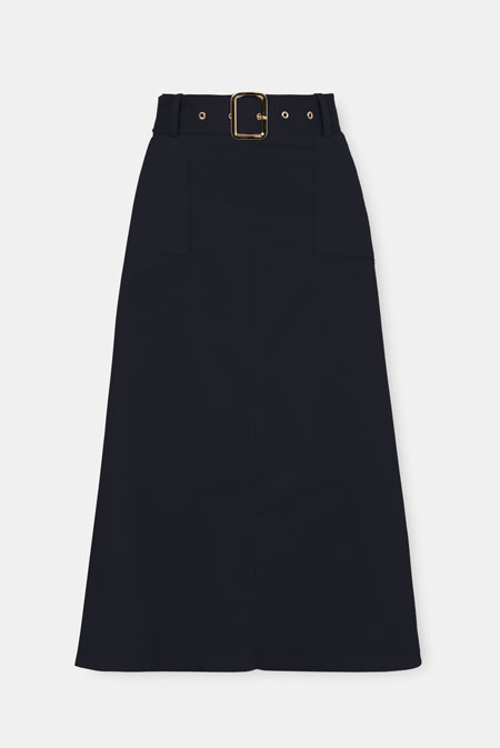 Pamučna midi suknja sa kaišem Tiffany Production