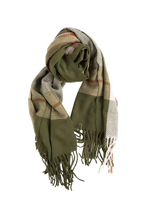 Karirana ženska ešarpa sa resama Tiffany Production