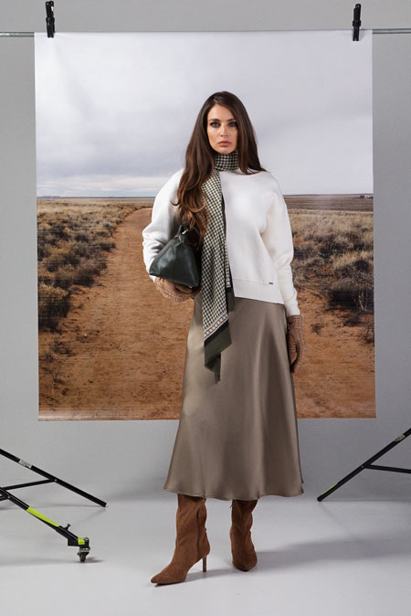 Ženska ešarpa sa karo dezenom Tiffany Production