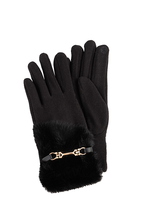Ženske zimske rukavice sa ukrasnim krznom i lancem Tiffany Production