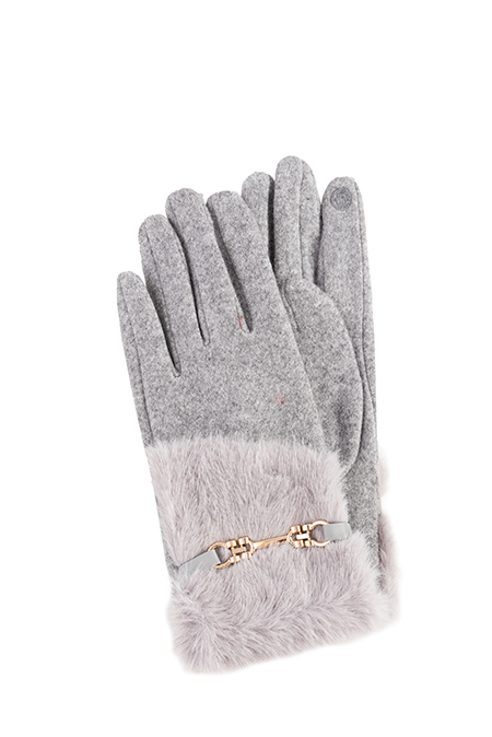 Ženske zimske rukavice sa ukrasnim krznom i lancem Tiffany Production