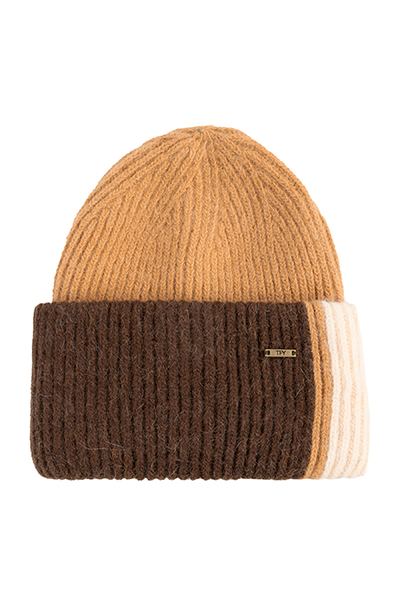 Pletena podvrnuta kapa u kombinovanim bojama Tiffany Production