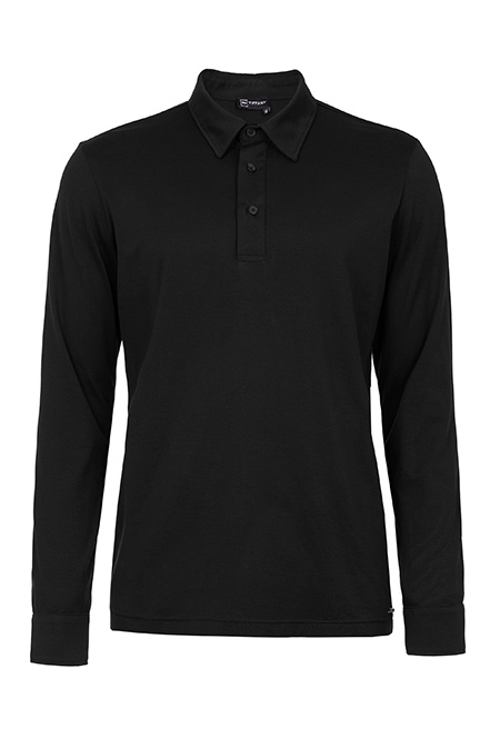 Muška jednobojna majica dugih rukava sa kragnom i kopčanjem na dugmad Tiffany Production