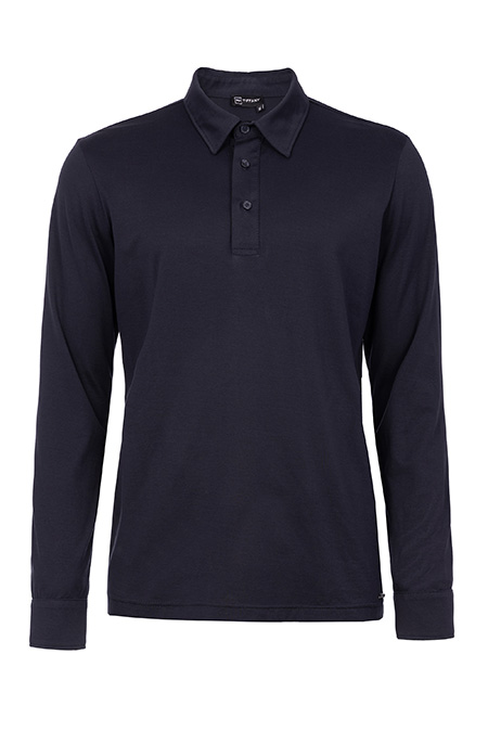 Muška jednobojna majica dugih rukava sa kragnom i kopčanjem na dugmad Tiffany Production