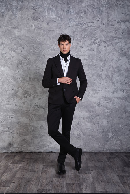 Muške slim pantalone od pamuka i elastina sa džepovima Tiffany Production