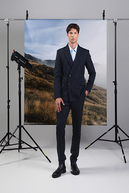 Muške prugaste pantalone uskih nogavica Tiffany Production