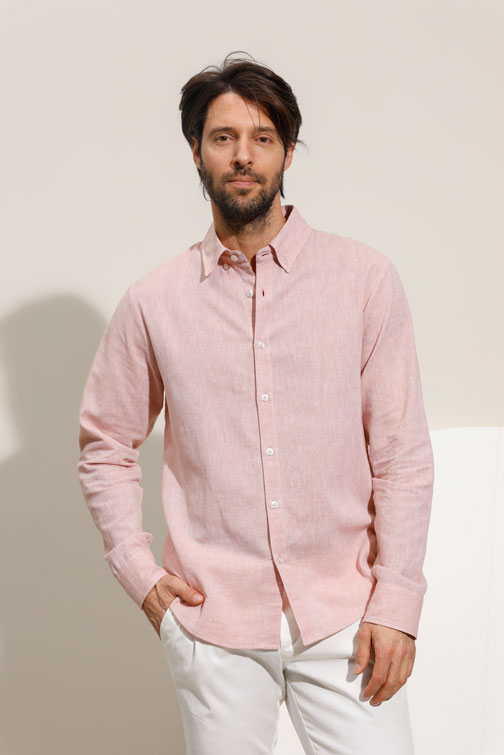 Lagana košulja od pamuka i lana Tiffany Production