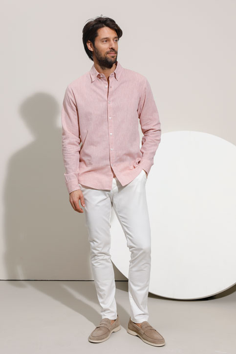 Lagana košulja od pamuka i lana Tiffany Production