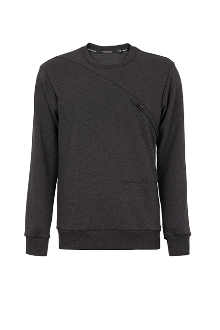 Muški duks dugih rukava sa asimetričnim detaljem Tiffany Production