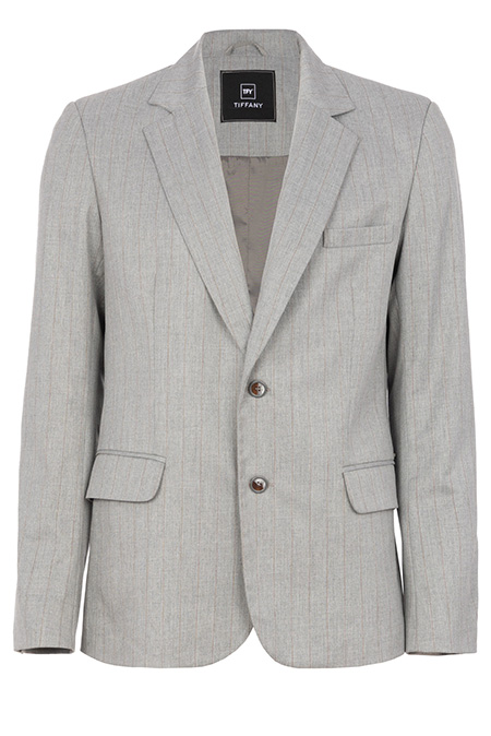 Muški prugasti sako dugih rukava sa kopčanjem na dugmiće Tiffany Production