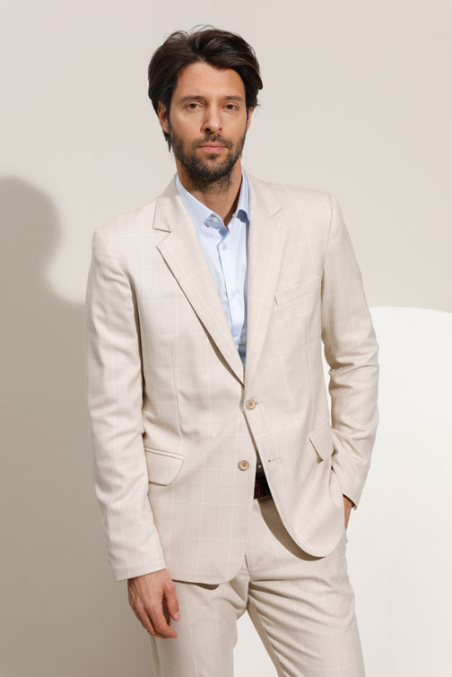 Tiffany Production Bež sako sa kariranim dezenom