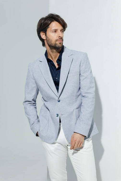 Tiffany Production Sako klasičnog kroja sa lanom