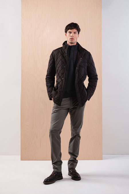 Muška štepana jakna sa visokom kragnom i džepovima Tiffany Production