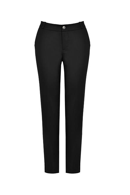 Ženske pantalone dubokog struka sa gajkama na pojasu od pamuka Tiffany Production