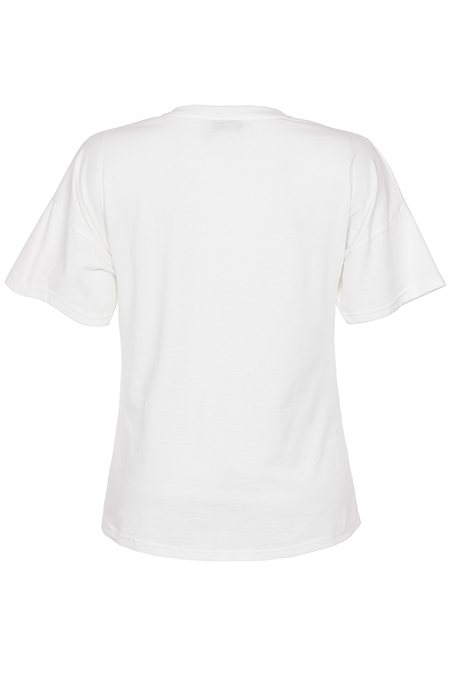 Ženska majica kratkih spuštenih rukava sa dekorativnim printom Tiffany Production