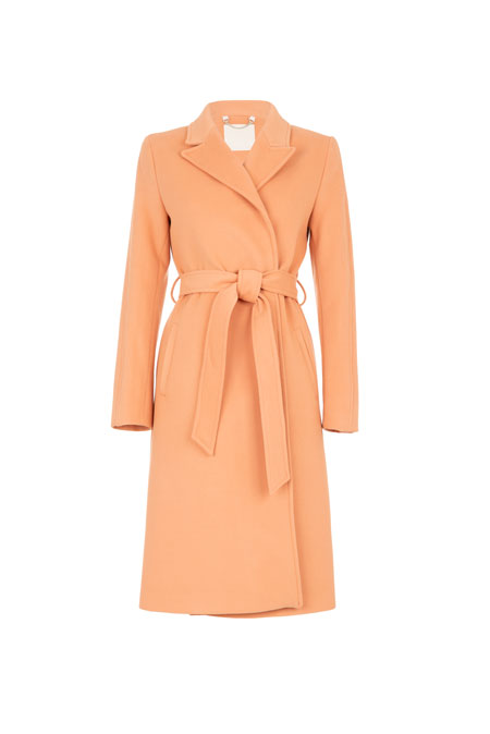 Ženski kaput na preklop sa kaišem i prednjim džepovima Tiffany Production