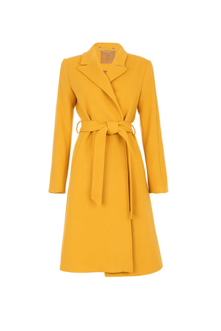 Tiffany Production Ženski kaput na preklop sa kaišem i prednjim džepovima