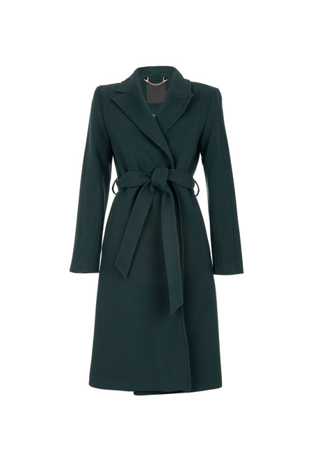 Tiffany Production Ženski kaput na preklop sa kaišem i prednjim džepovima