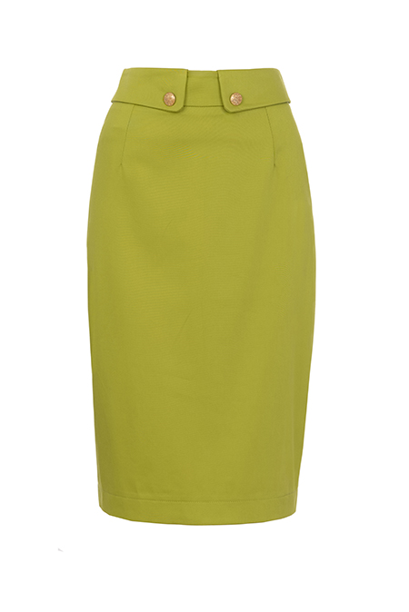 Tiffany Production Ženska midi suknja od pamuka sa ukrasnim dugmićima