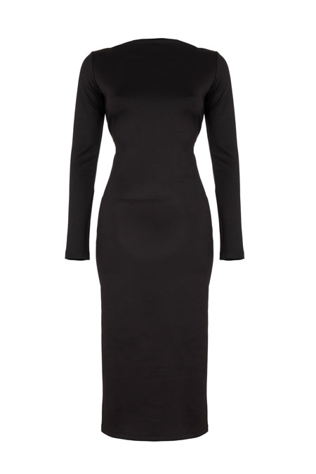 Tiffany Production Midi haljina dugih rukava sa bočnim šlicem