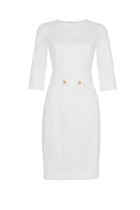 Haljina tri-četvrt rukava sa ukrasnim dugmićima na pojasu Tiffany Production