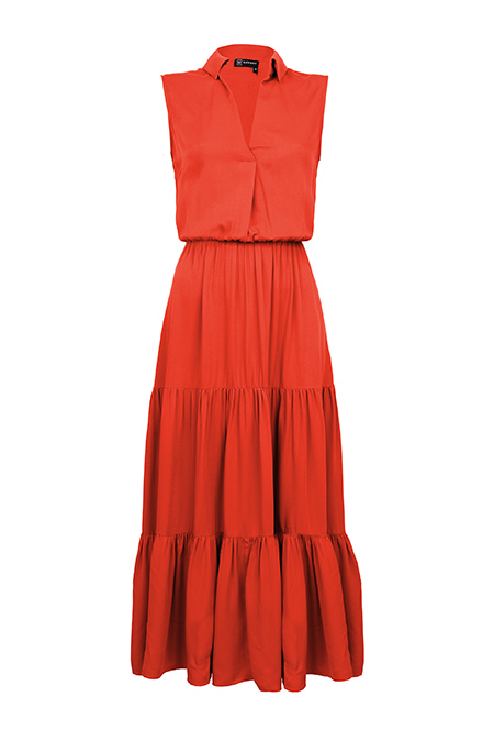 Midi haljina bez rukava i karnerima na donjem rubu Tiffany Production