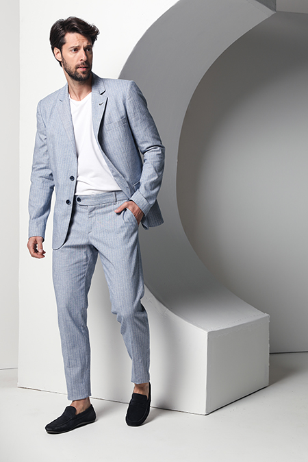 Tiffany Production Muške prugaste pantalone sa praktičnim bočnim džepovima