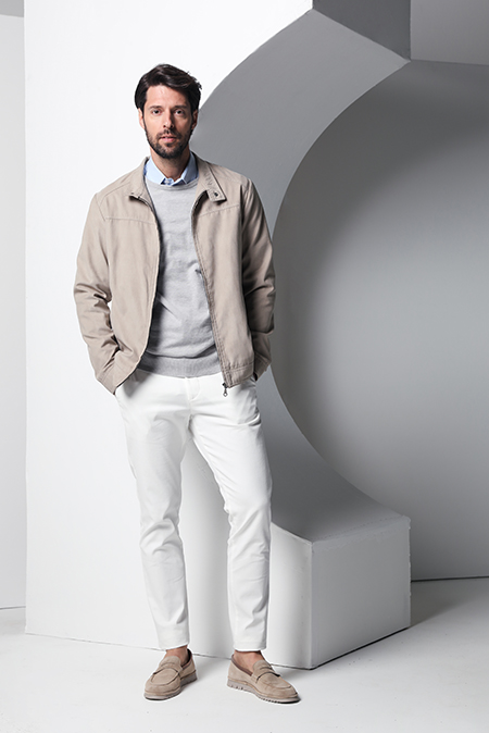 Muške pantalone dubokog struka slim kroja Tiffany Production