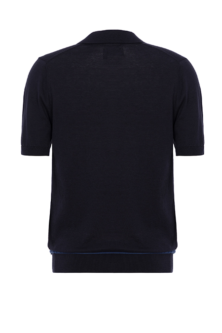 Muški džemper kratkih rukava  sa kragnom i naglašenim kontrasnim umetkom Tiffany Production